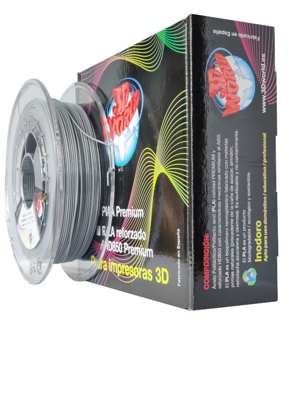 Filamento 3DWorld PLA Premium Color Gris nube 1000 gr